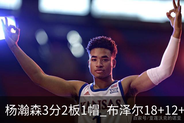 杨瀚森3分2板1帽 布泽尔18+12+12灰熊擒开拓者5连胜