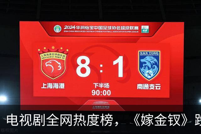 电视剧全网热度榜，《嫁金钗》跌至第二，第一热度高达74.53